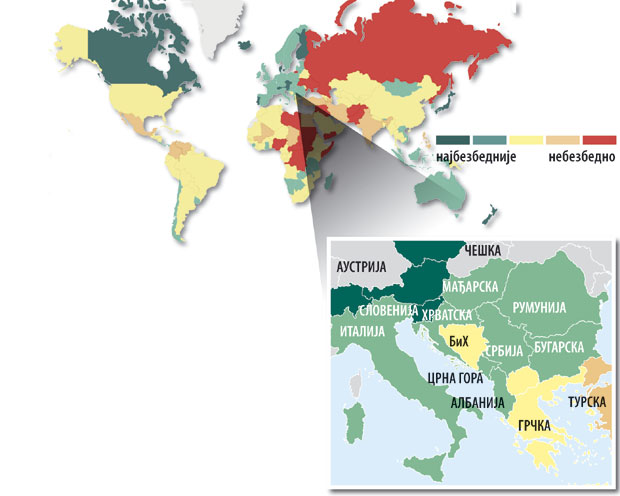 Србија мирнија од САД!